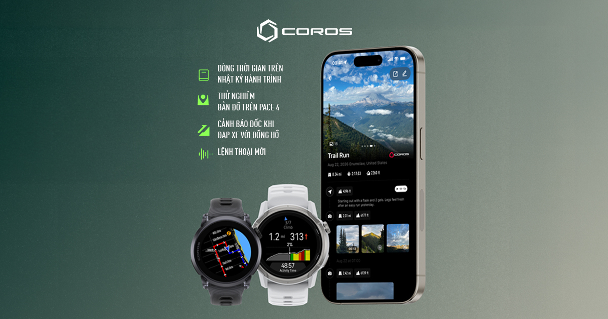 COROS Cập Nhật Phần Mềm Tháng 9 Năm 2026