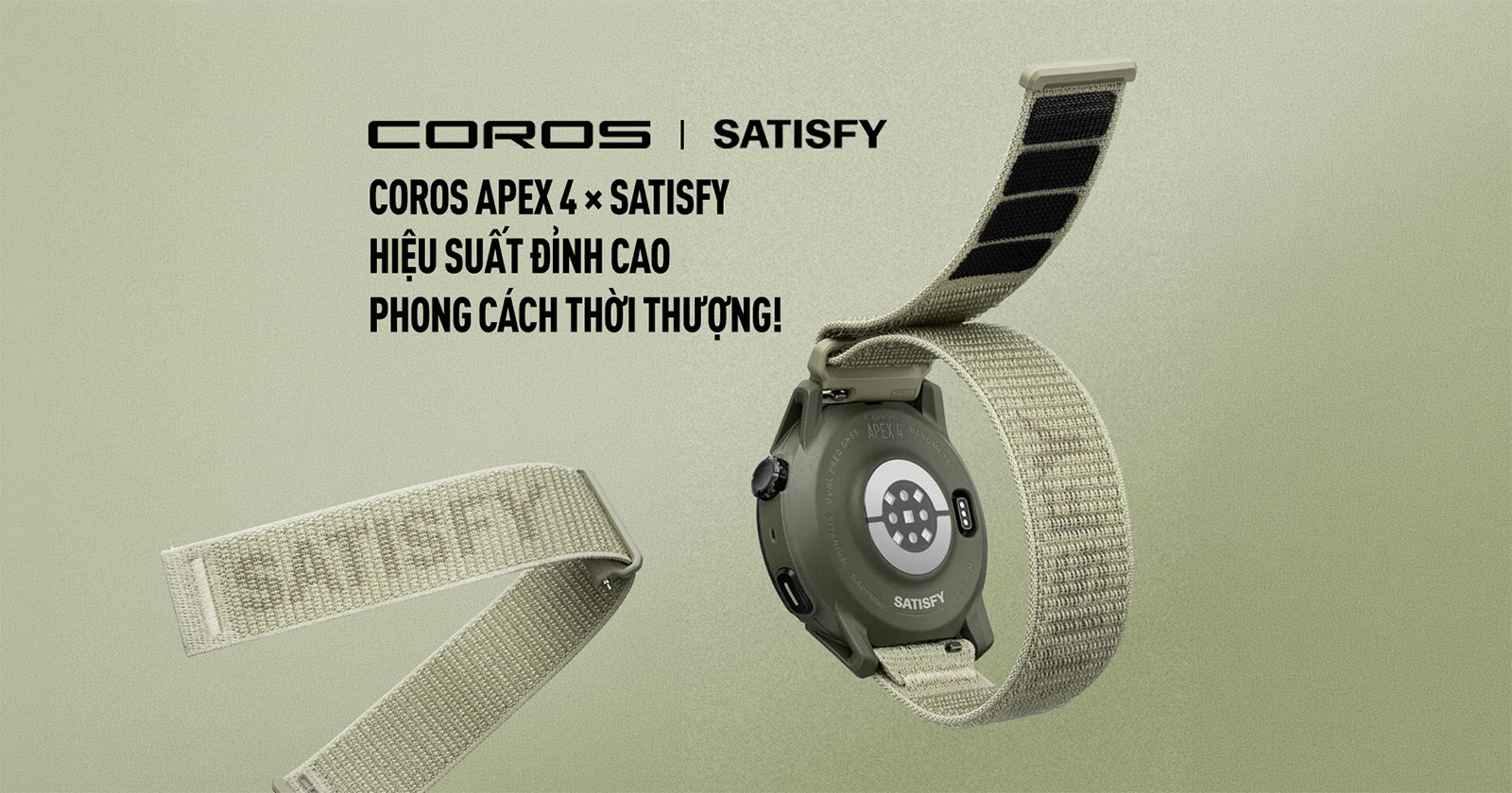 ĐỒNG HỒ SATISFY x COROS APEX 4 - HIỆU SUẤT ĐỈNH CAO HỘI TỤ CÙNG PHONG CÁCH THỜI THƯỢNG!