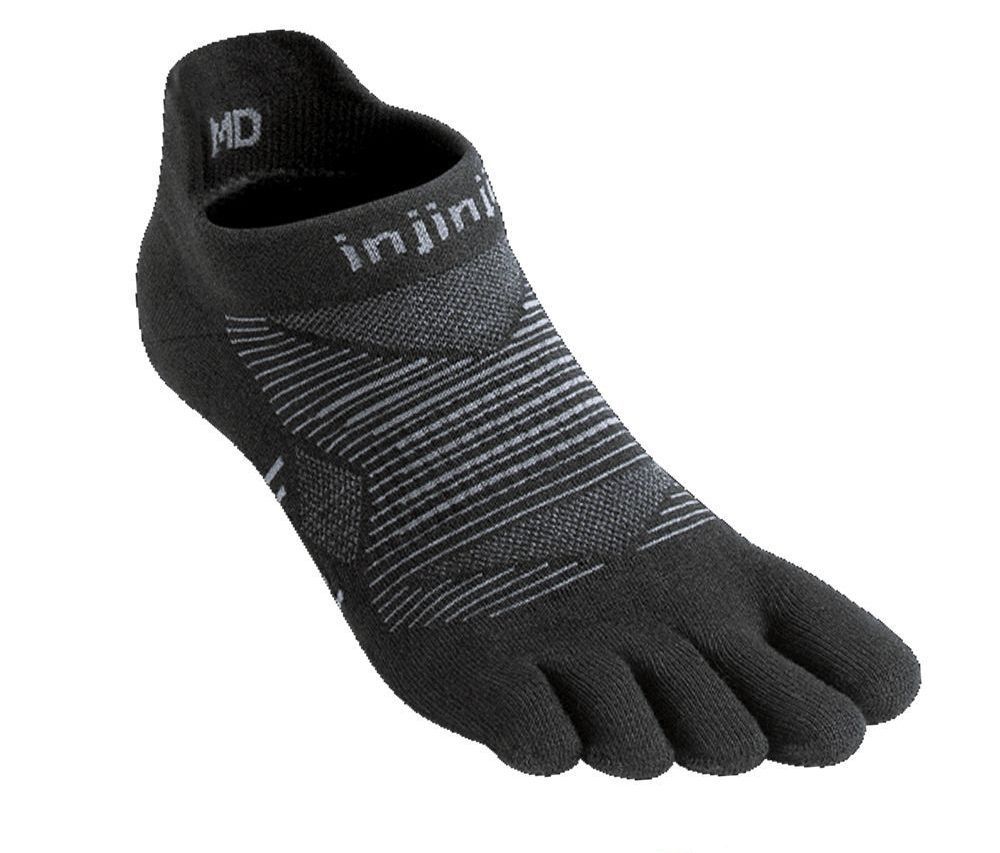 Tất xỏ ngón INJINJI Run Lightweight No Show - Noir