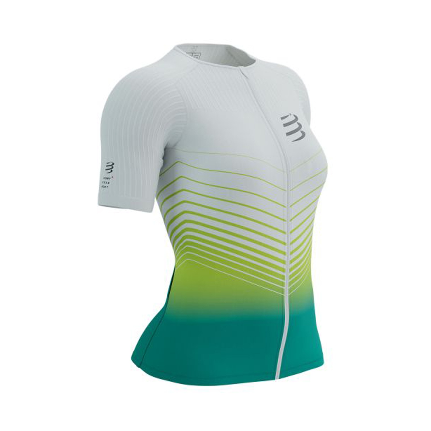 Áo Chạy Bộ Nữ Compressport Tri Postural Aero SS Top - White/Columbia