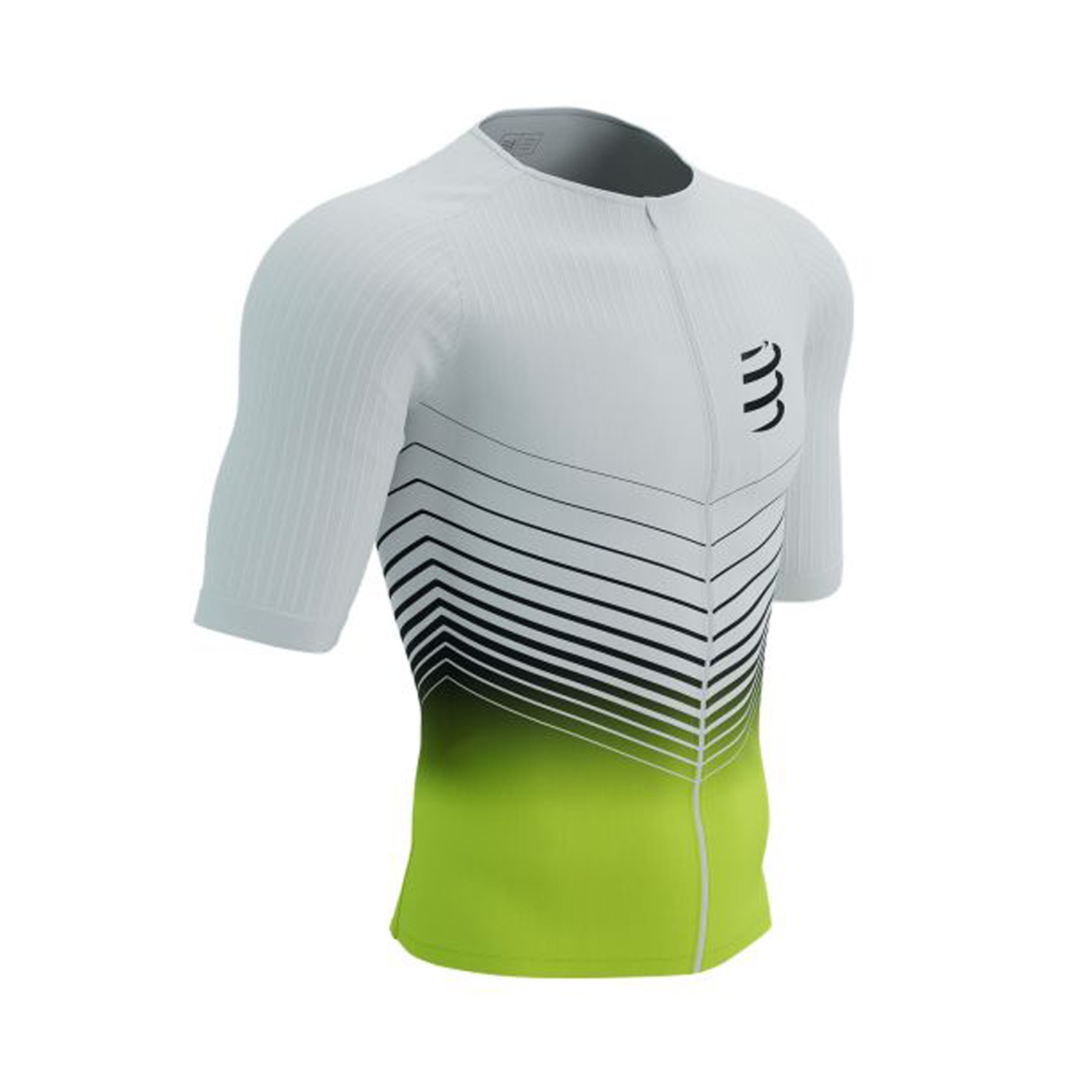 Áo Chạy Bộ Nam Compressport Tri Postural Aero SS Top - White/Evening Primrose