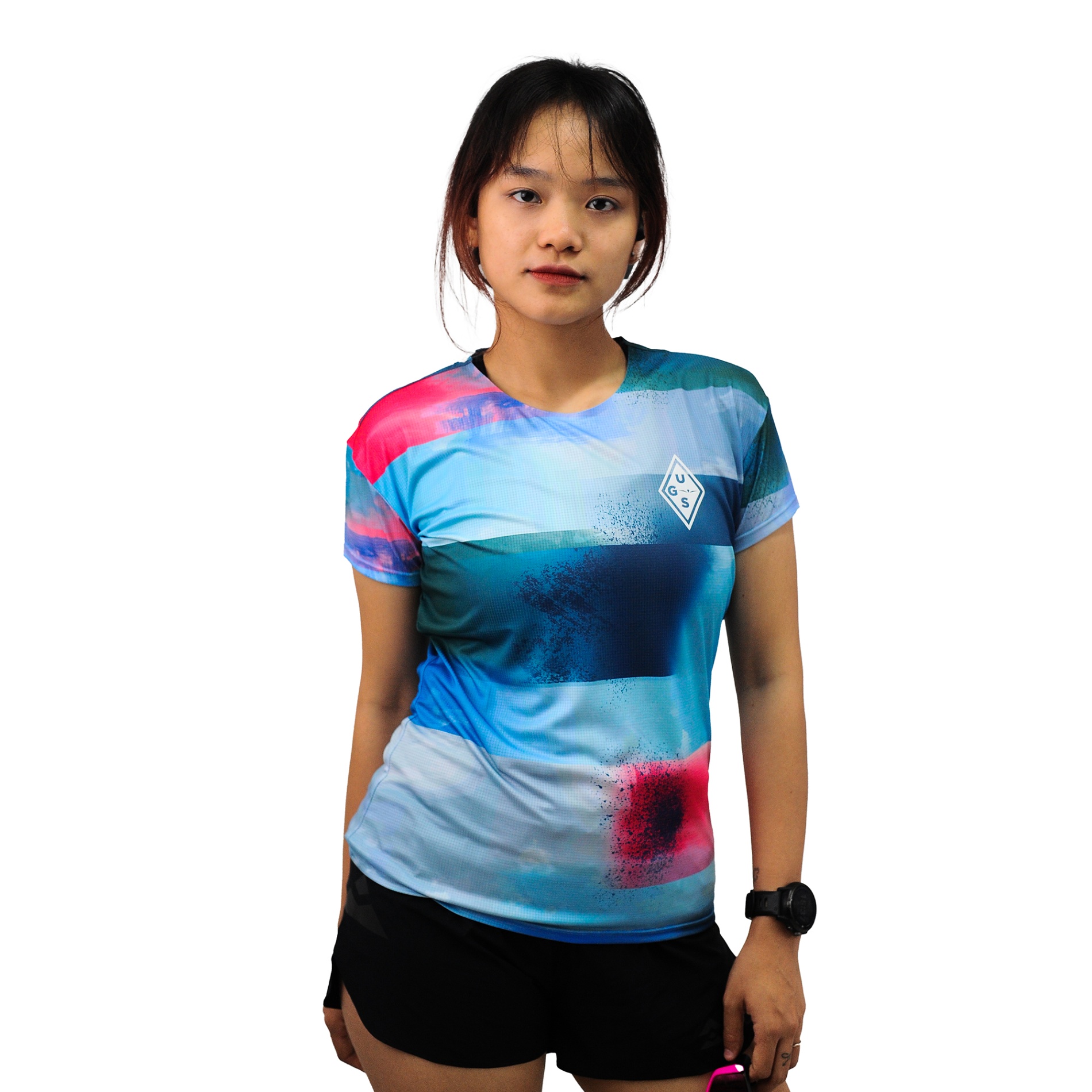 Áo Chạy Bộ Nữ Uglow T Shirt SL - Sky Blue