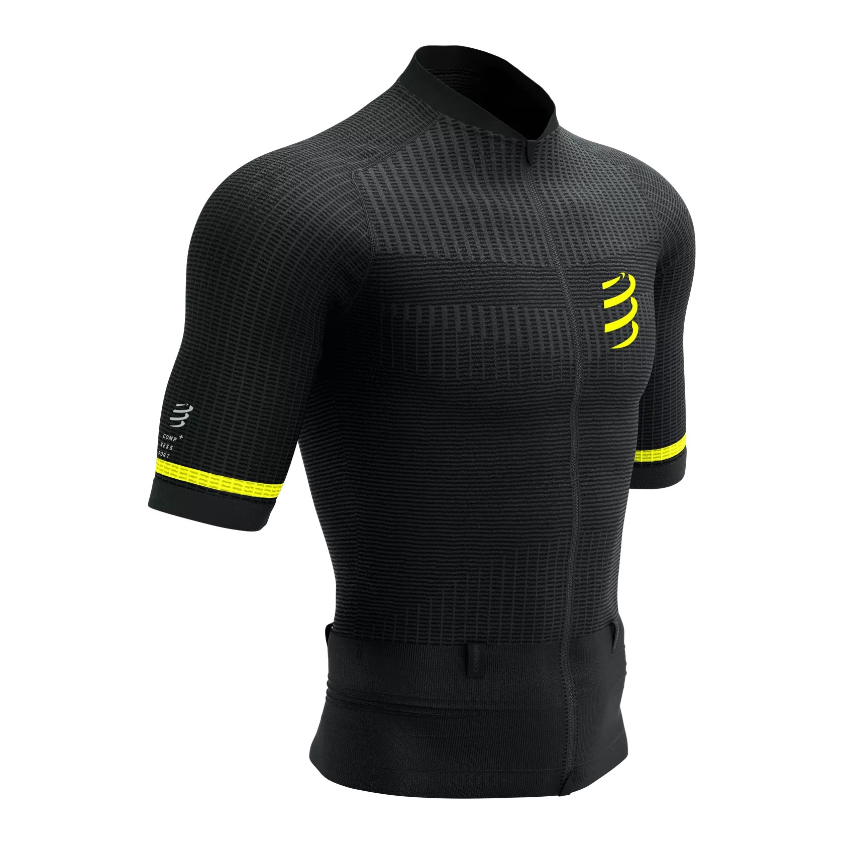 Áo Chạy Địa Hình Nam Compressport Trail Postural SS Top - Black Safe Yellow