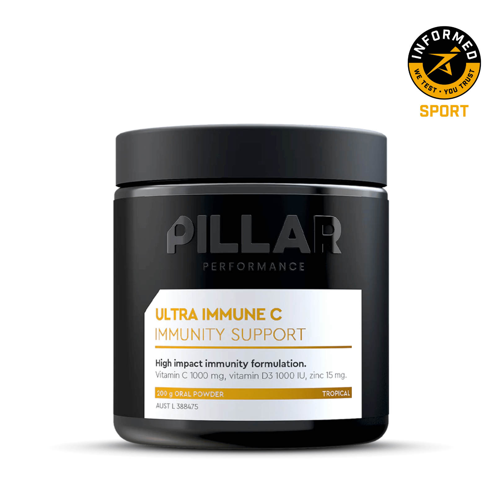 Lọ PILLAR Performance Ultra Immune C Immunity Support (200g) - Tropical