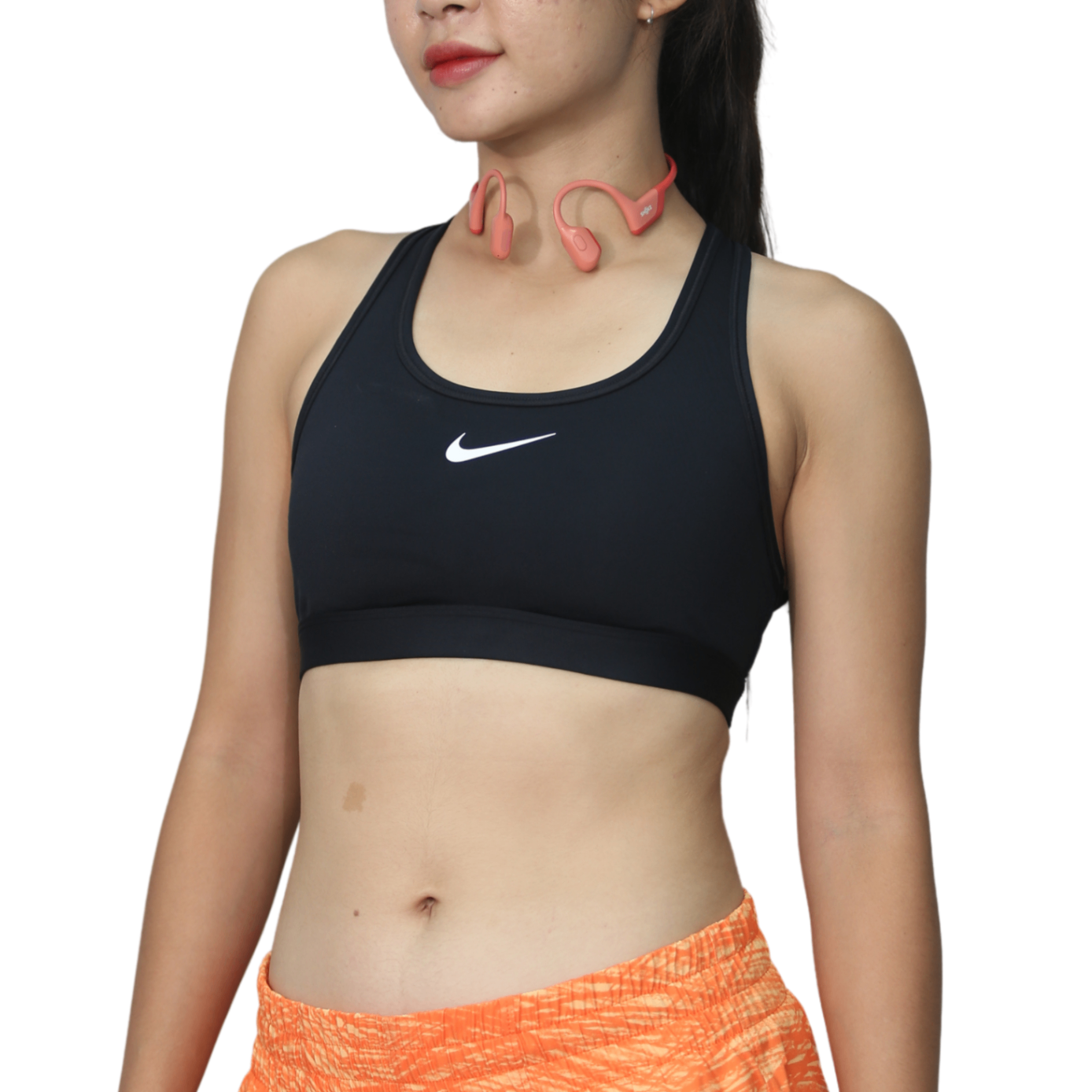 Áo Bra Chạy Bộ Nữ Nike Swoosh Medium-Support - Black/White