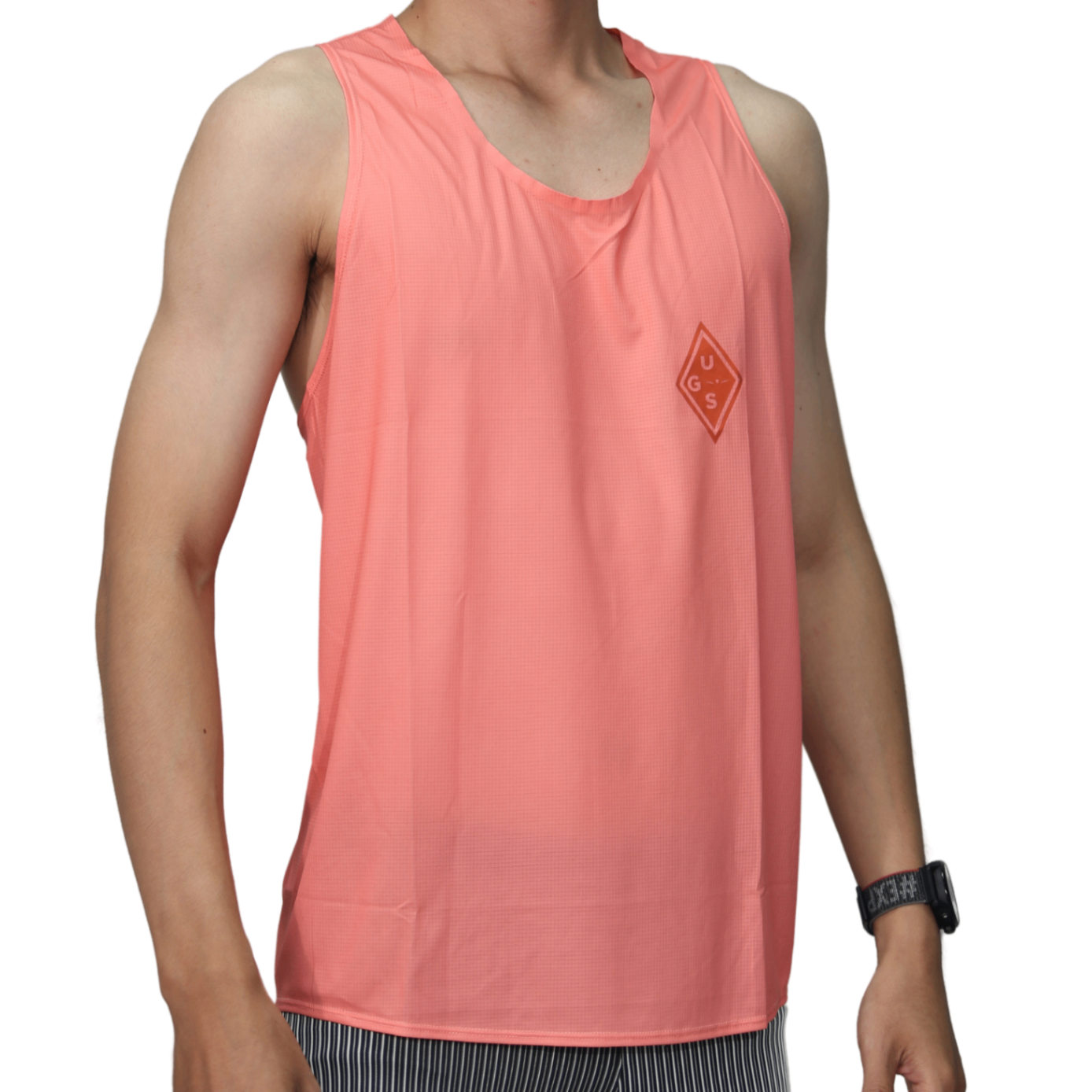 Áo Singlet Chạy Bộ Nam Uglow UGS Vest - Coral Rose