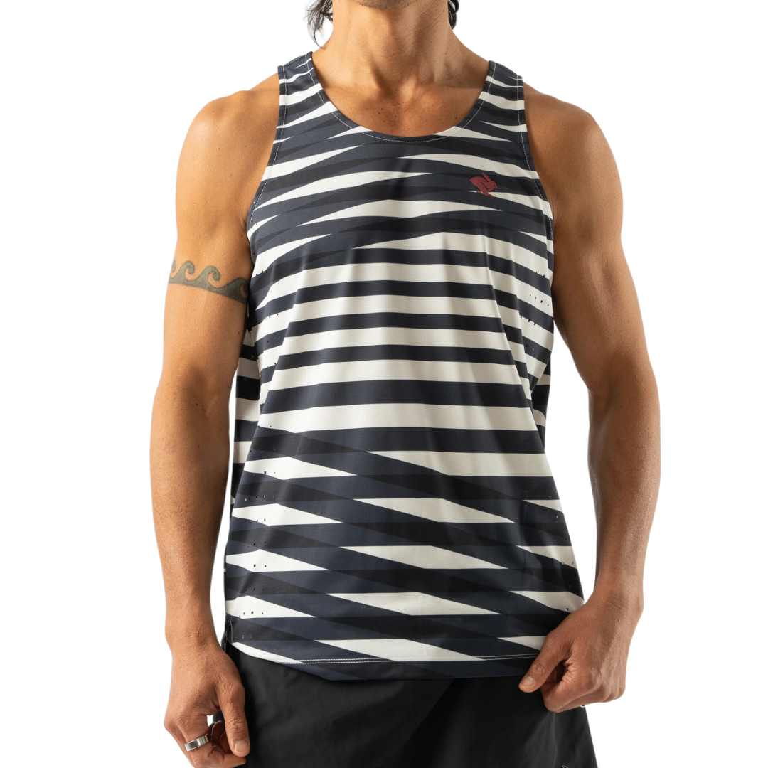 Áo Singlet Chạy Bộ Nam Rabbit Race Pace Tank - Sugar Swizzle Stripe