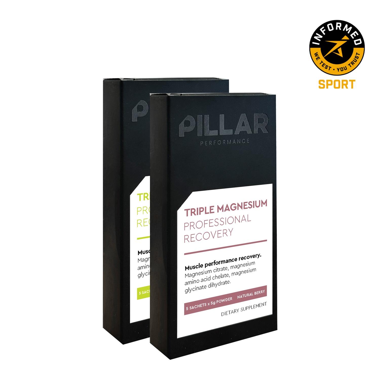 Hộp PILLAR Performance Triple Magnesium Professional Recovery (5x5g)