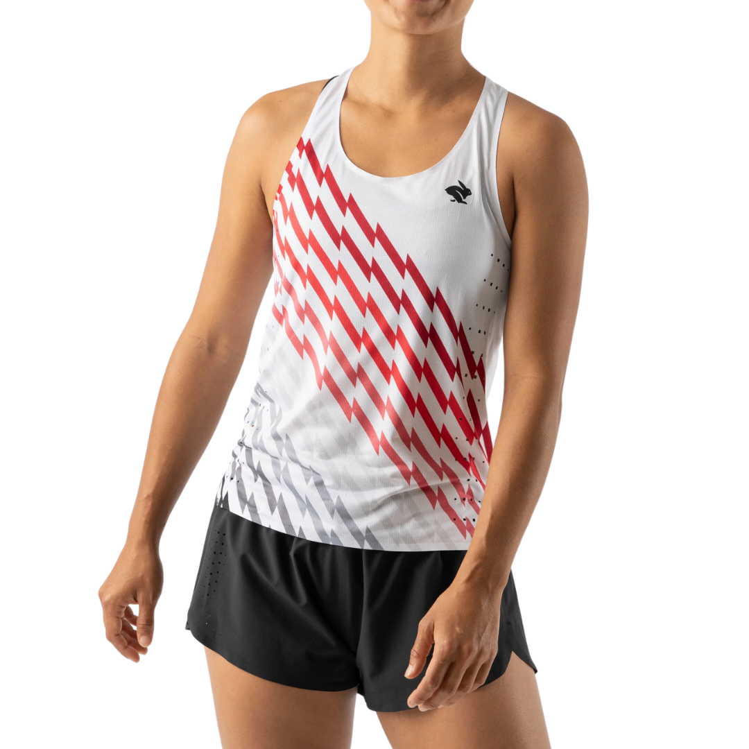 Áo Singlet Chạy Bộ Nữ Rabbit Go Time - White Lightning