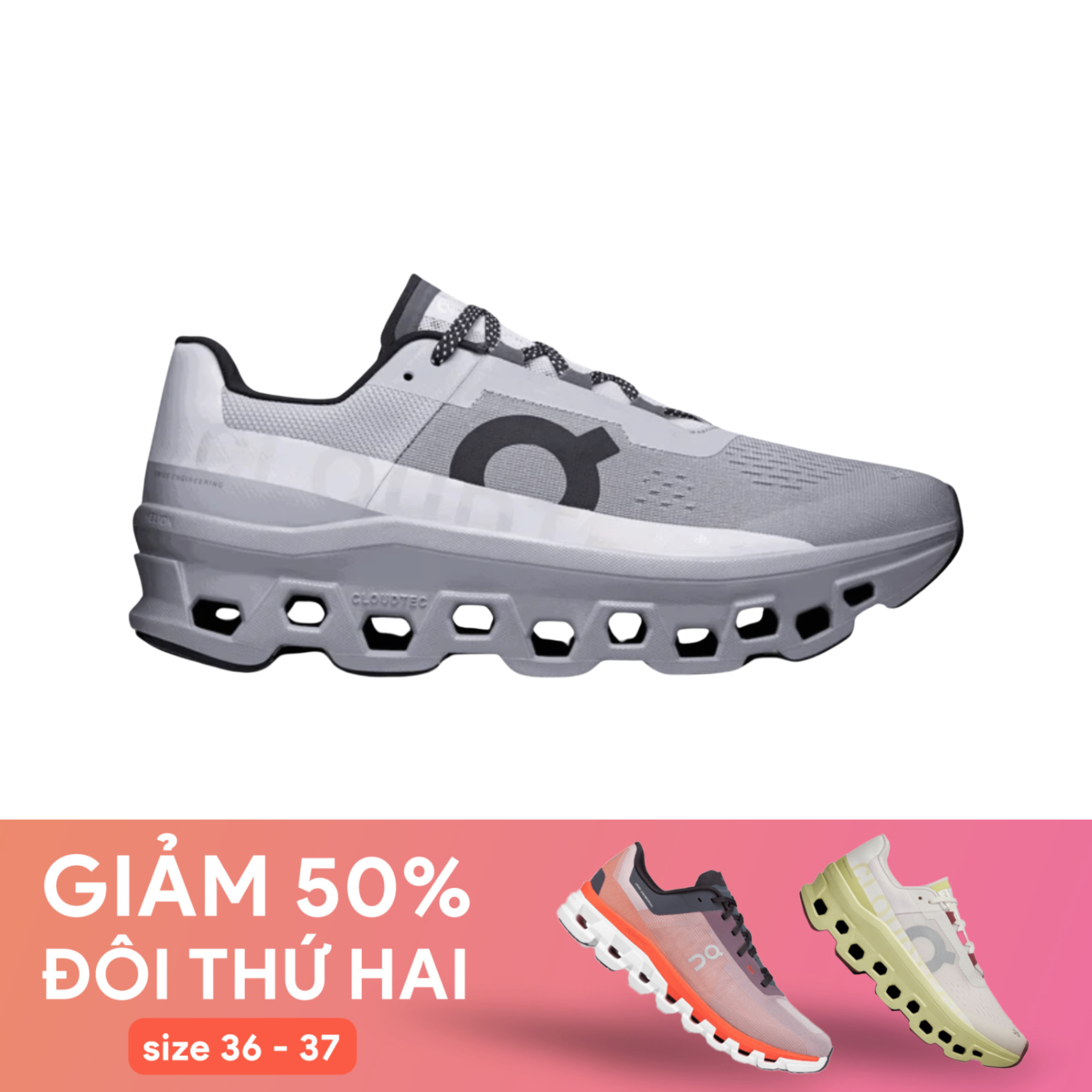 Giày Chạy Bộ Nam On Running Cloudmonster - Alloy/Silver