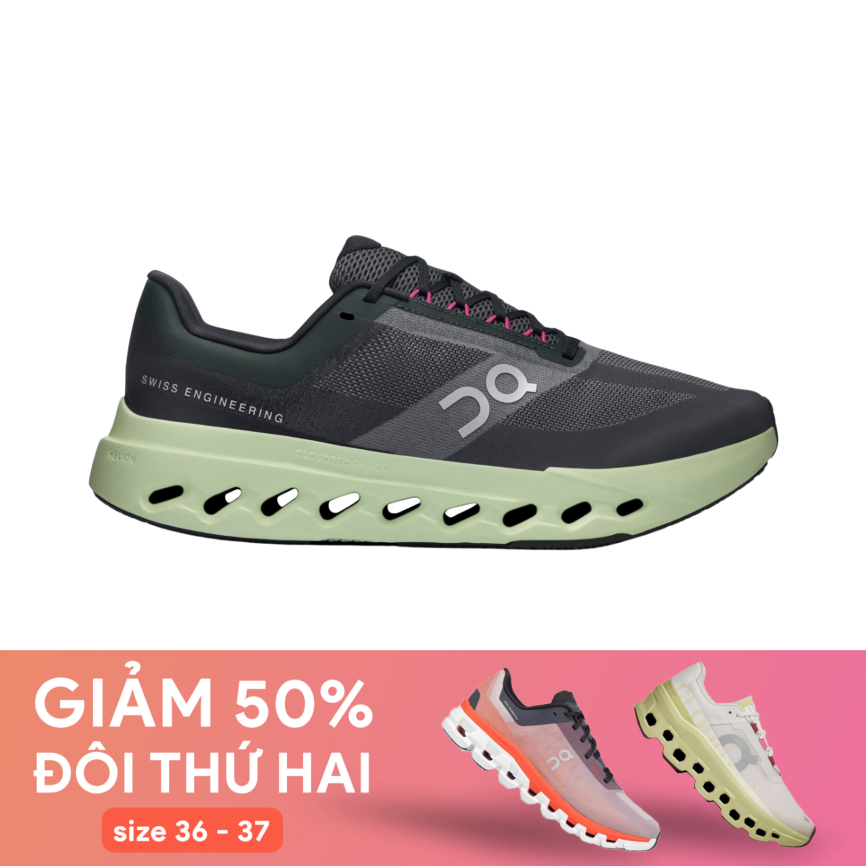 Giày Chạy Bộ Nam On Running Cloudsurfer Next - Black/Lima