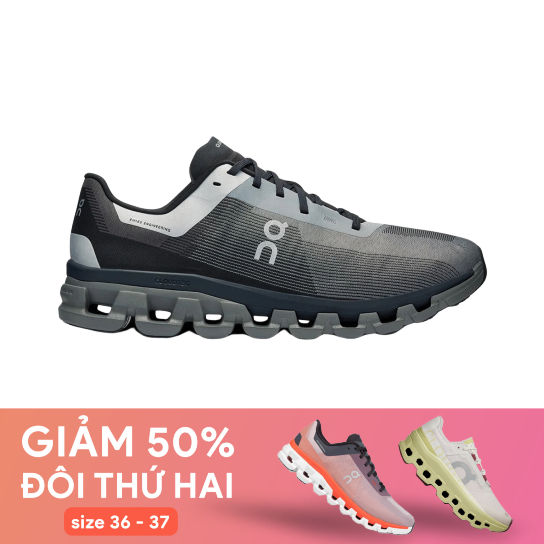 Giày Chạy Bộ Nam On Running Cloudflow 4 - Pearl/Black