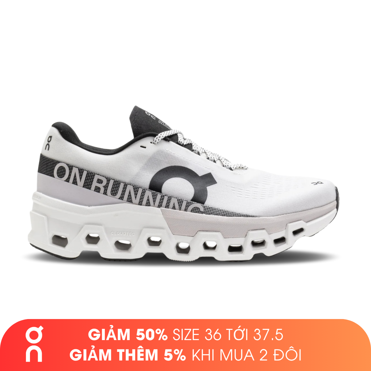 Giày Chạy Bộ Nữ On Running Cloudmonster 2 - White/Frost