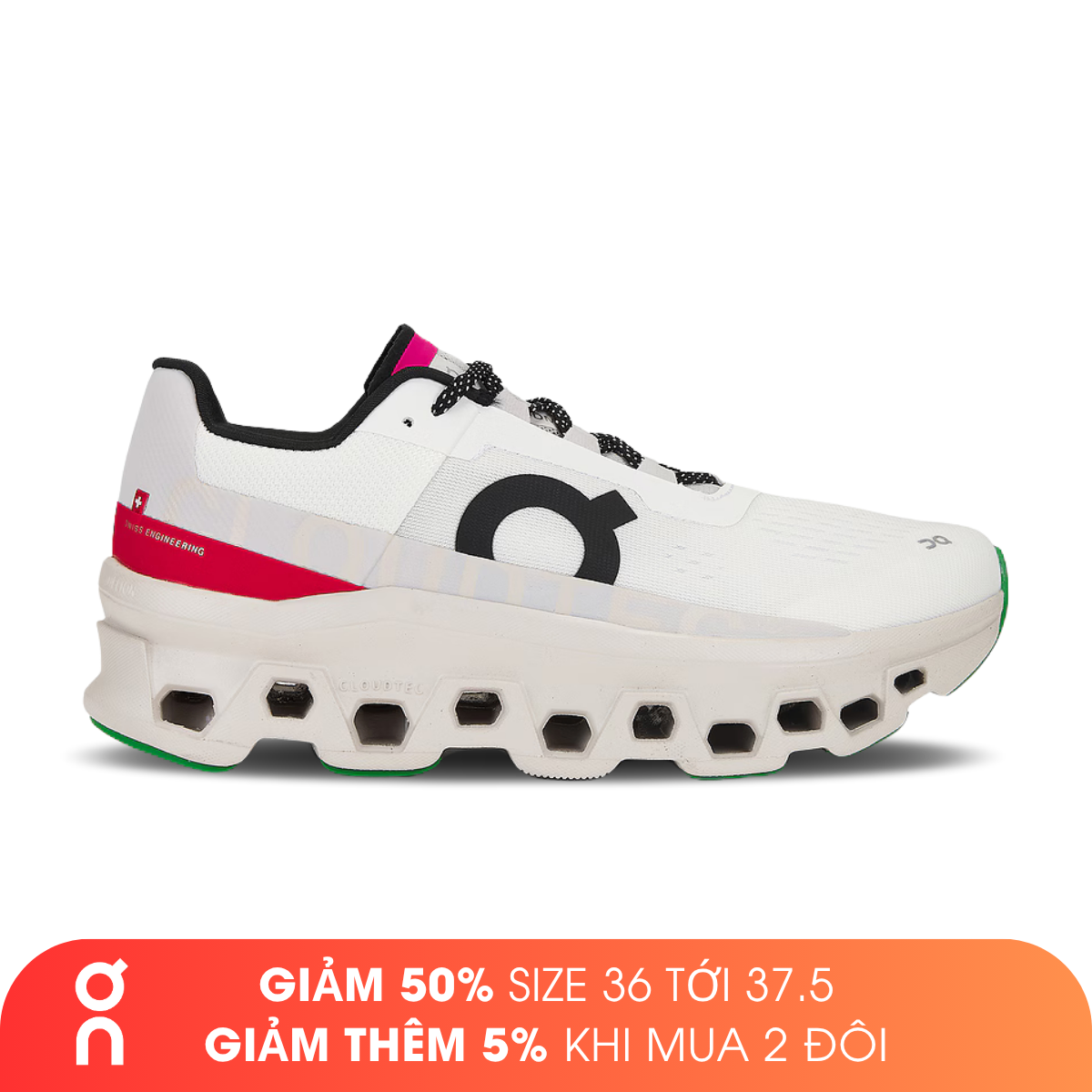 Giày Chạy Bộ Nam On Running Cloudmonster - Ivory/Pearl