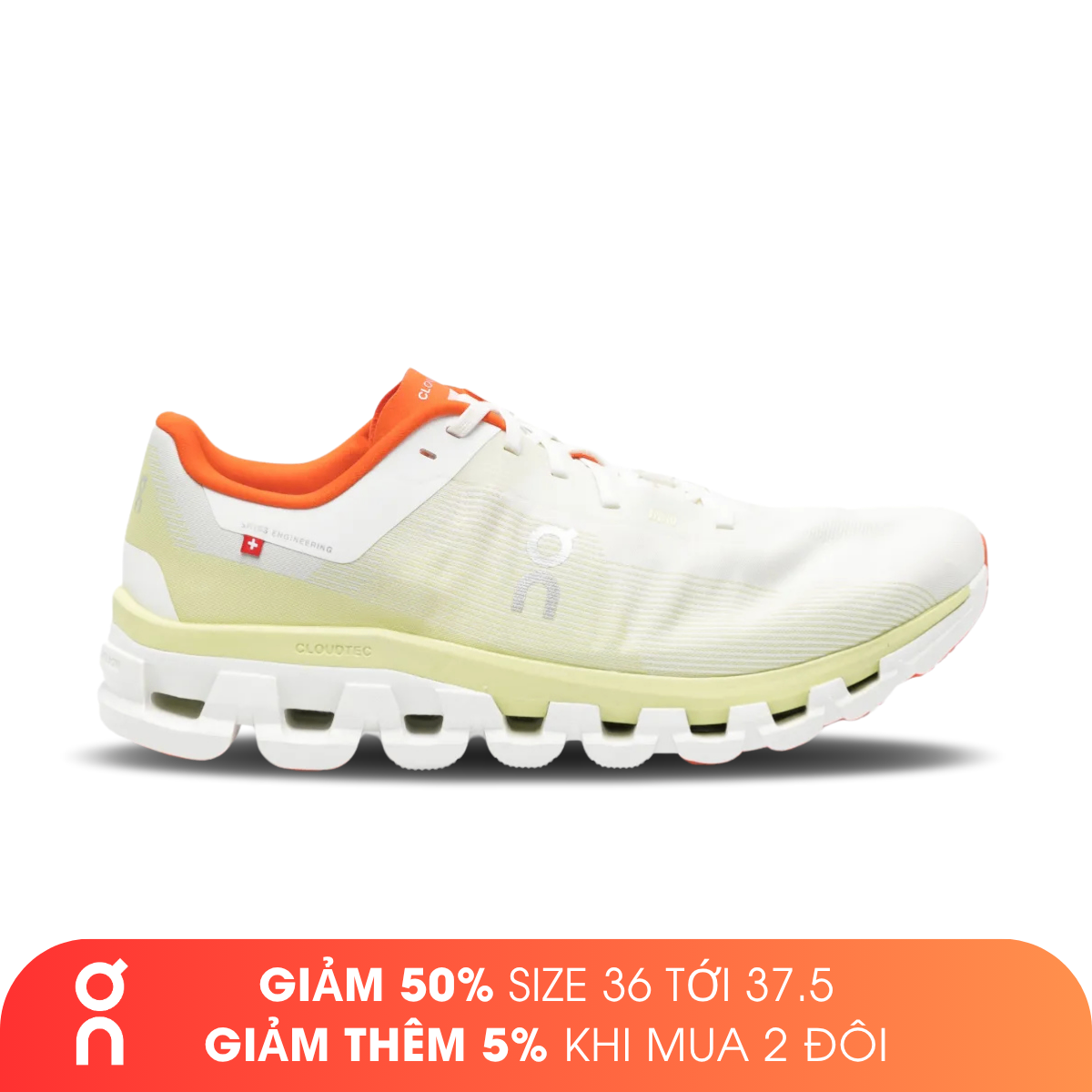 Giày Chạy Bộ Nam On Running Cloudflow 4 - White/Hay