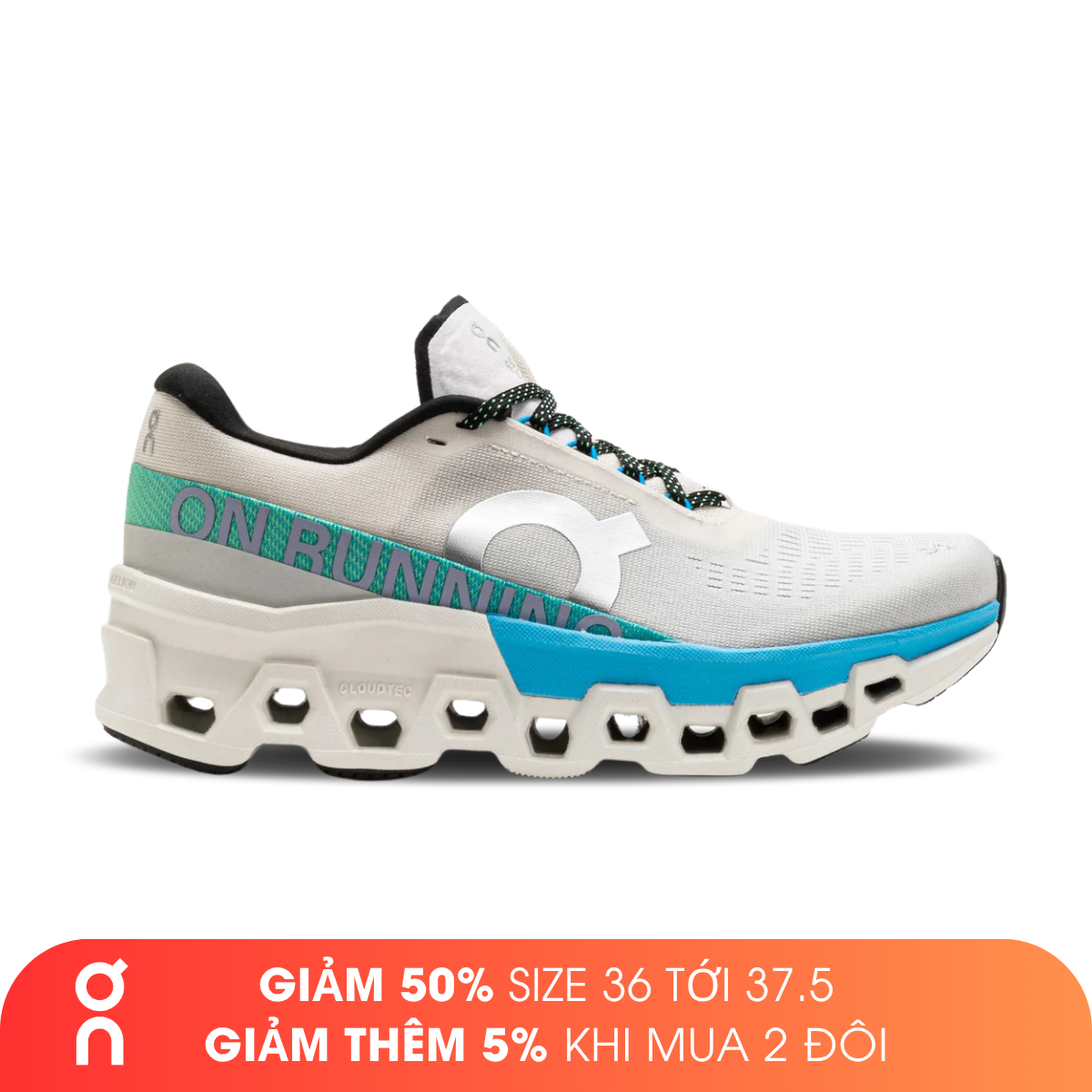Giày Chạy Bộ Nữ On Running Cloudmonster 2 - Cream/Horizon