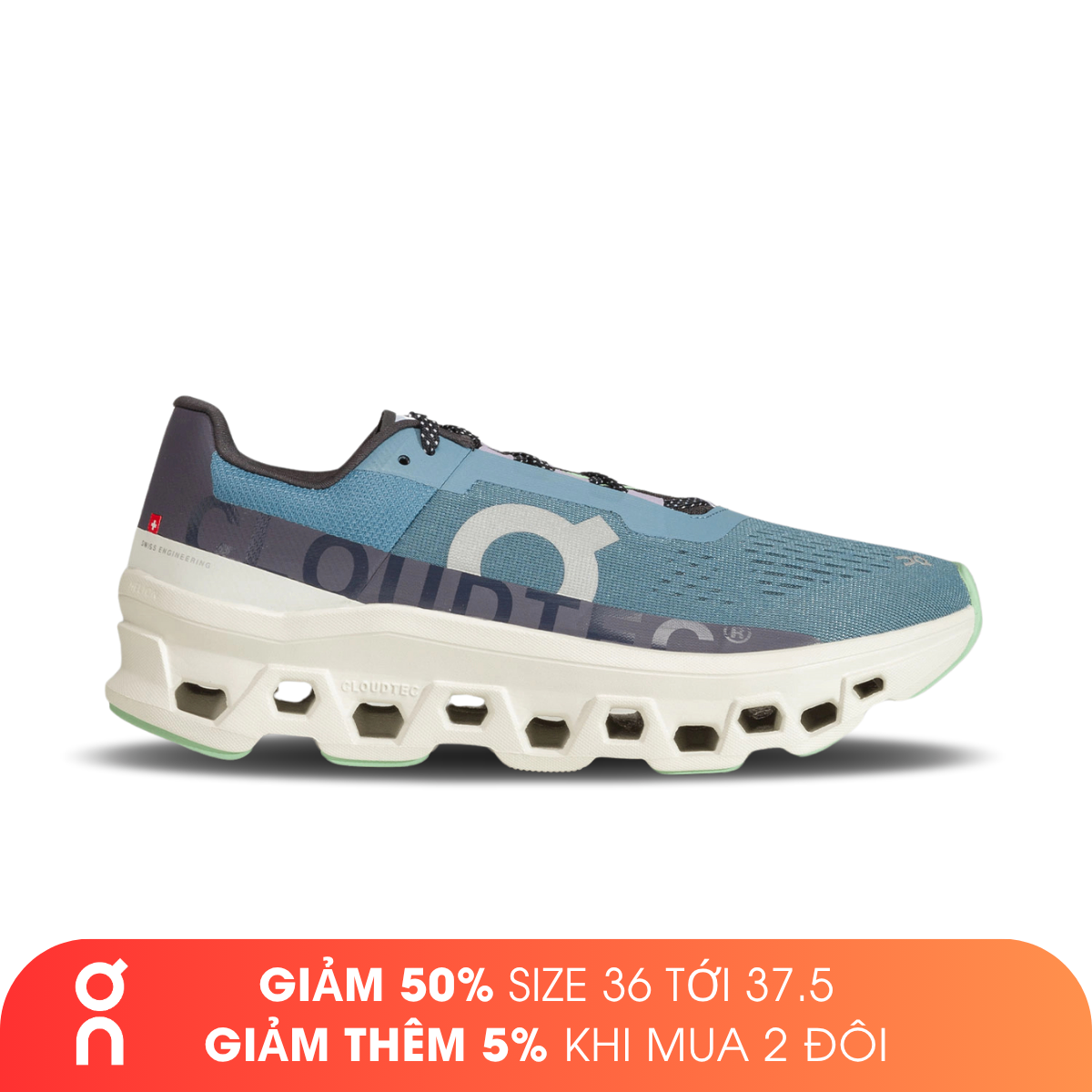 Giày Chạy Bộ Nam ON Running Cloudmonster - Dust/Vapor