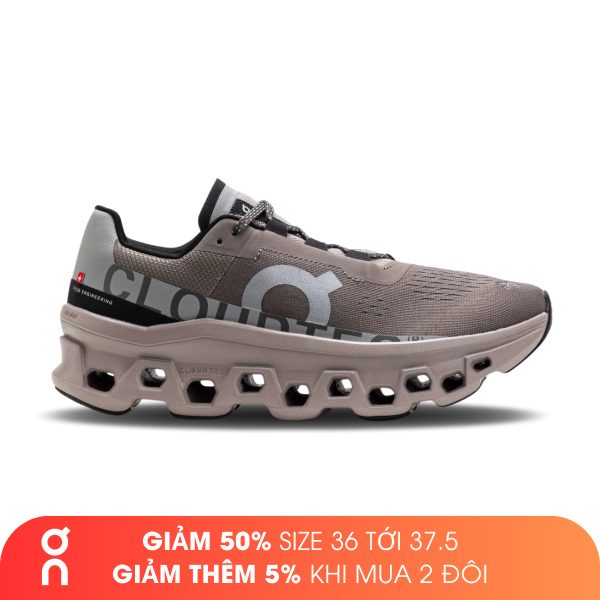 Giày Chạy Bộ Nam On Running Cloudmonster - Cinder/Fog