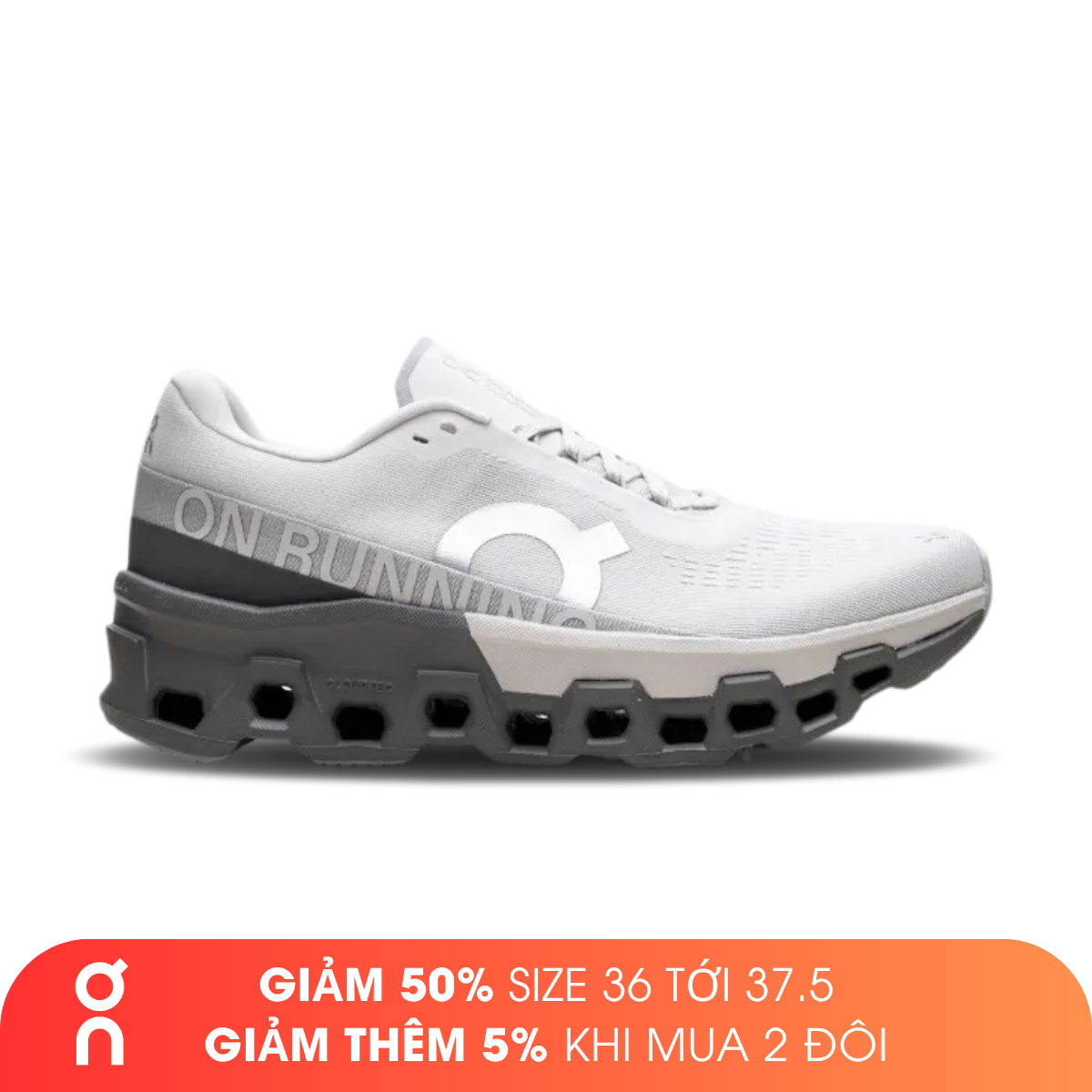 Giày Chạy Bộ Nam On Running Cloudmonster 2 - Frost/Rock