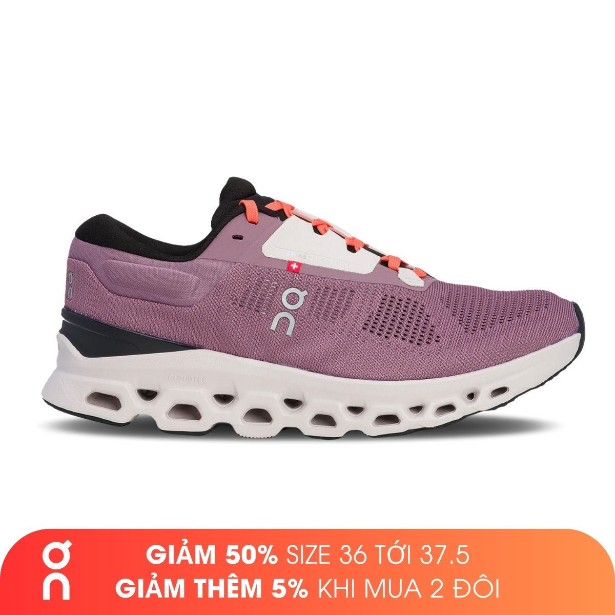 Giày Chạy Bộ Nữ On Running Cloudstratus 3 - Quart/Lily