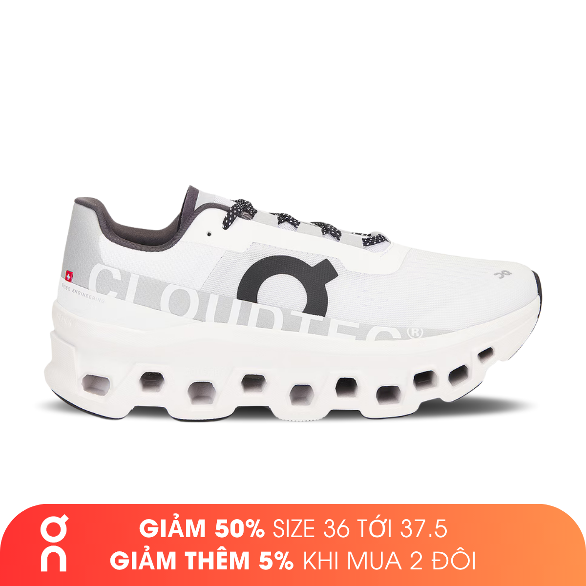 Giày Chạy Bộ Nam On Running Cloudmonster - All White