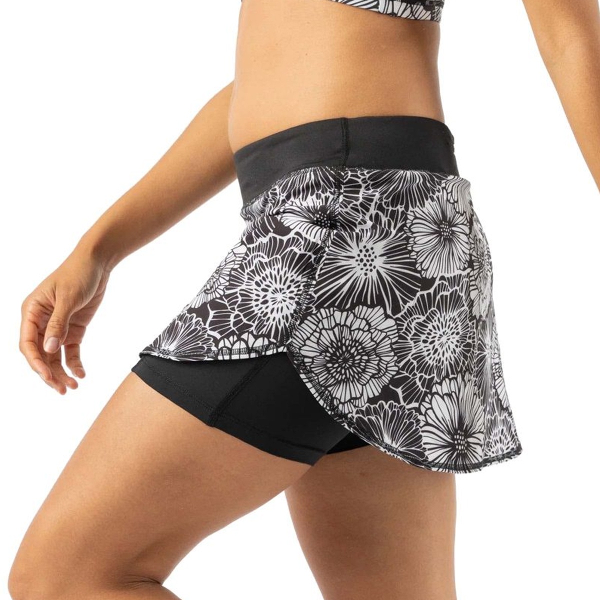 Quần Váy Chạy Bộ Nữ Rabbit Empower Skirt - Black Floral