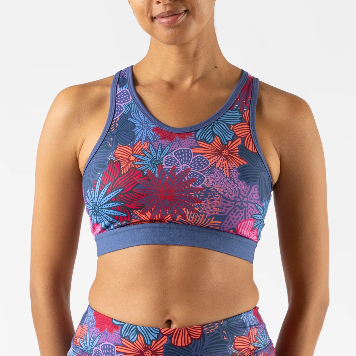 Áo Bra Chạy Bộ Nữ Rabbit Utilbra - Skipper Blue Floral