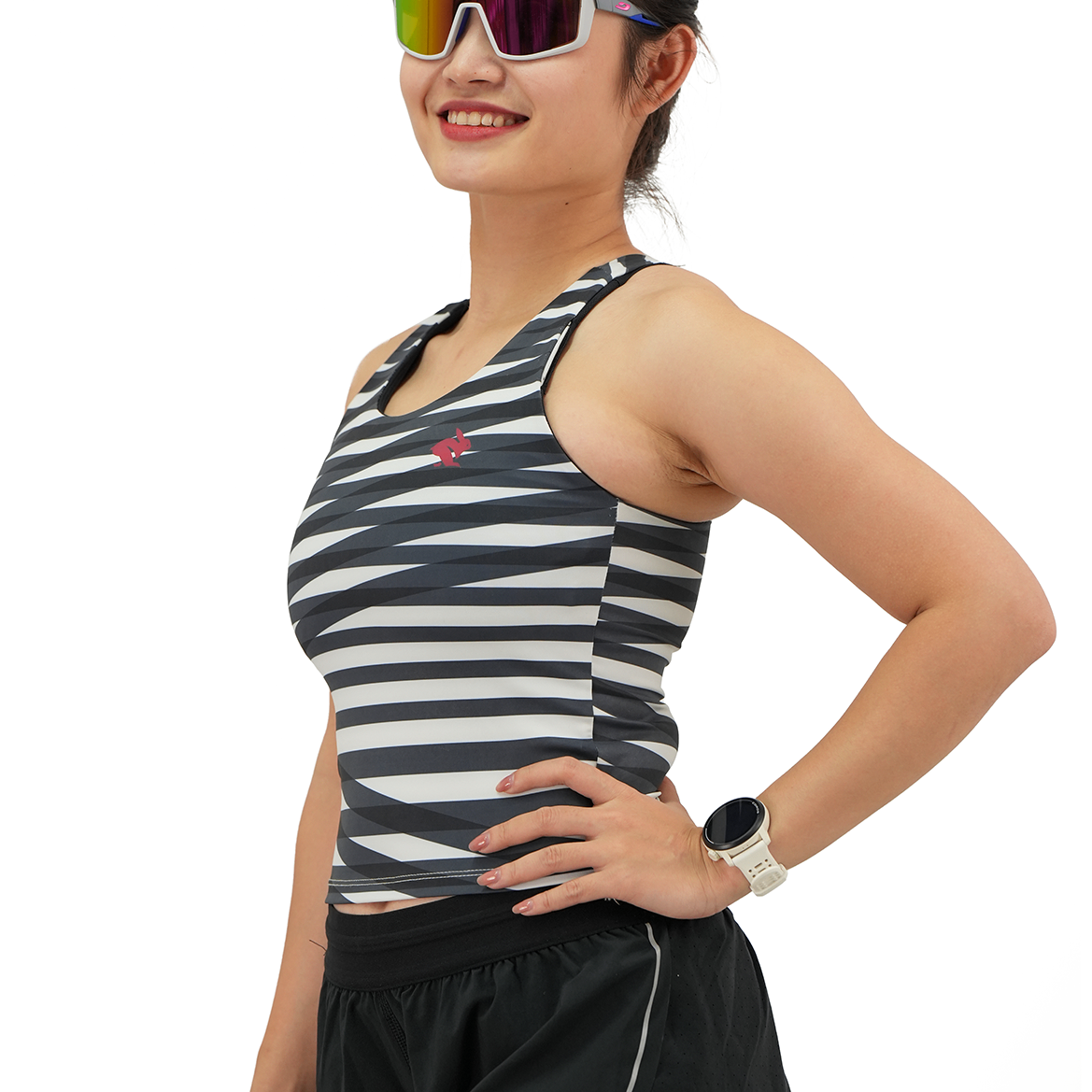 Áo Singlet Chạy Bộ Nữ Rabbit Race Pace Tank - Sugar Swizzle Stripe