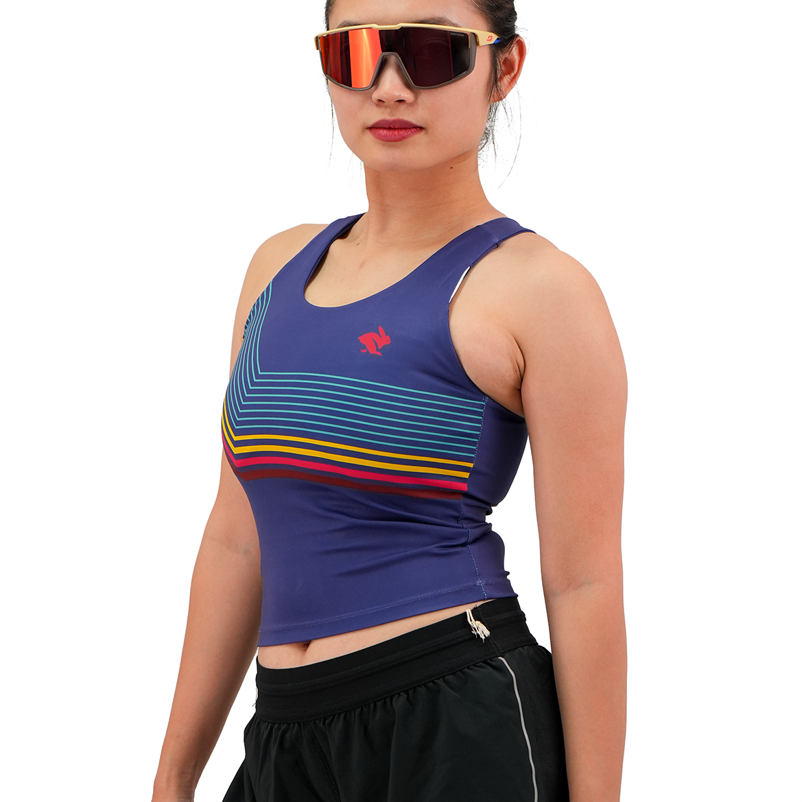 Áo Bra Chạy Bộ Nữ Rabbit Crusher Pocket Crop - Beacon Blue Speed