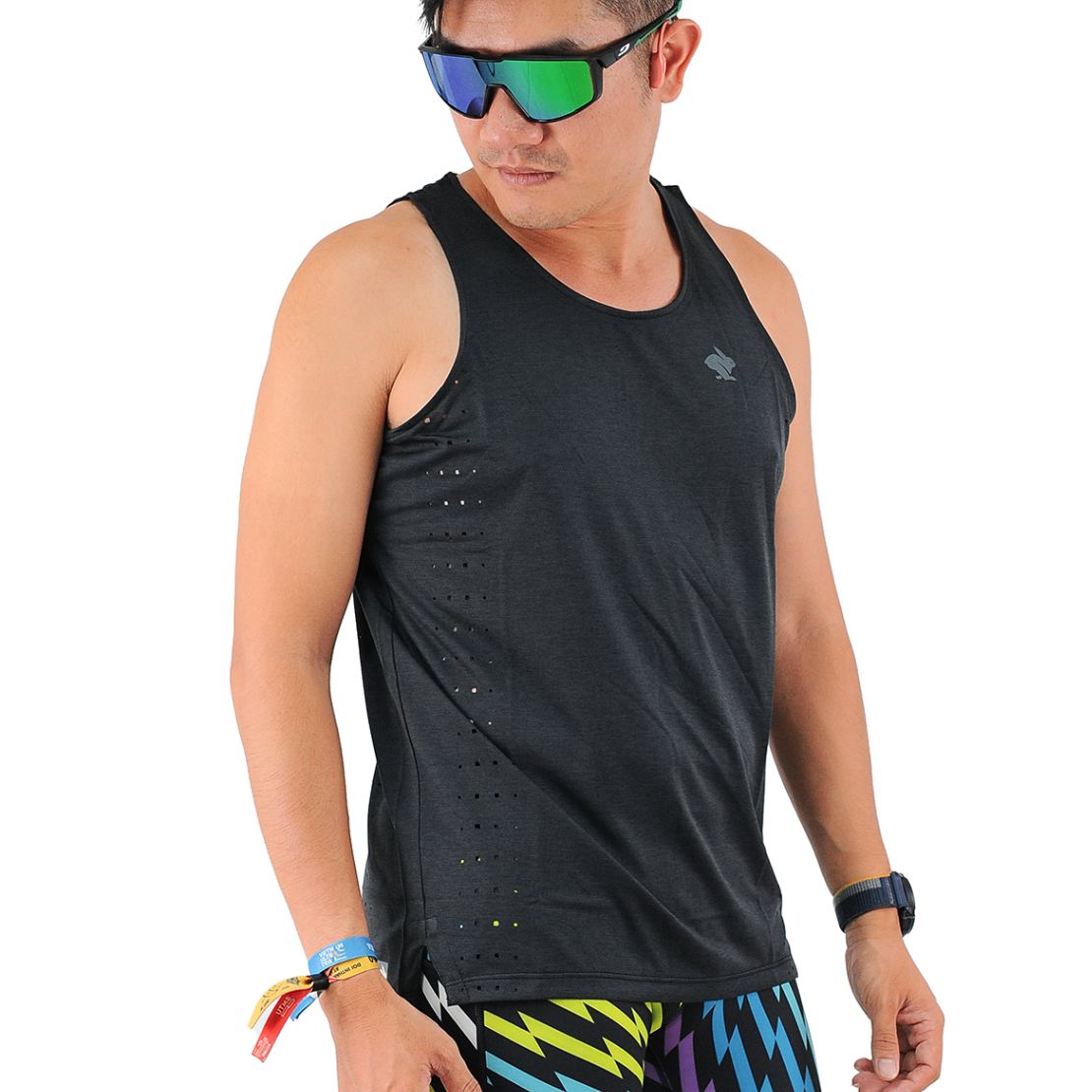Áo Singlet Chạy Bộ Nam Rabbit Go Time - Black