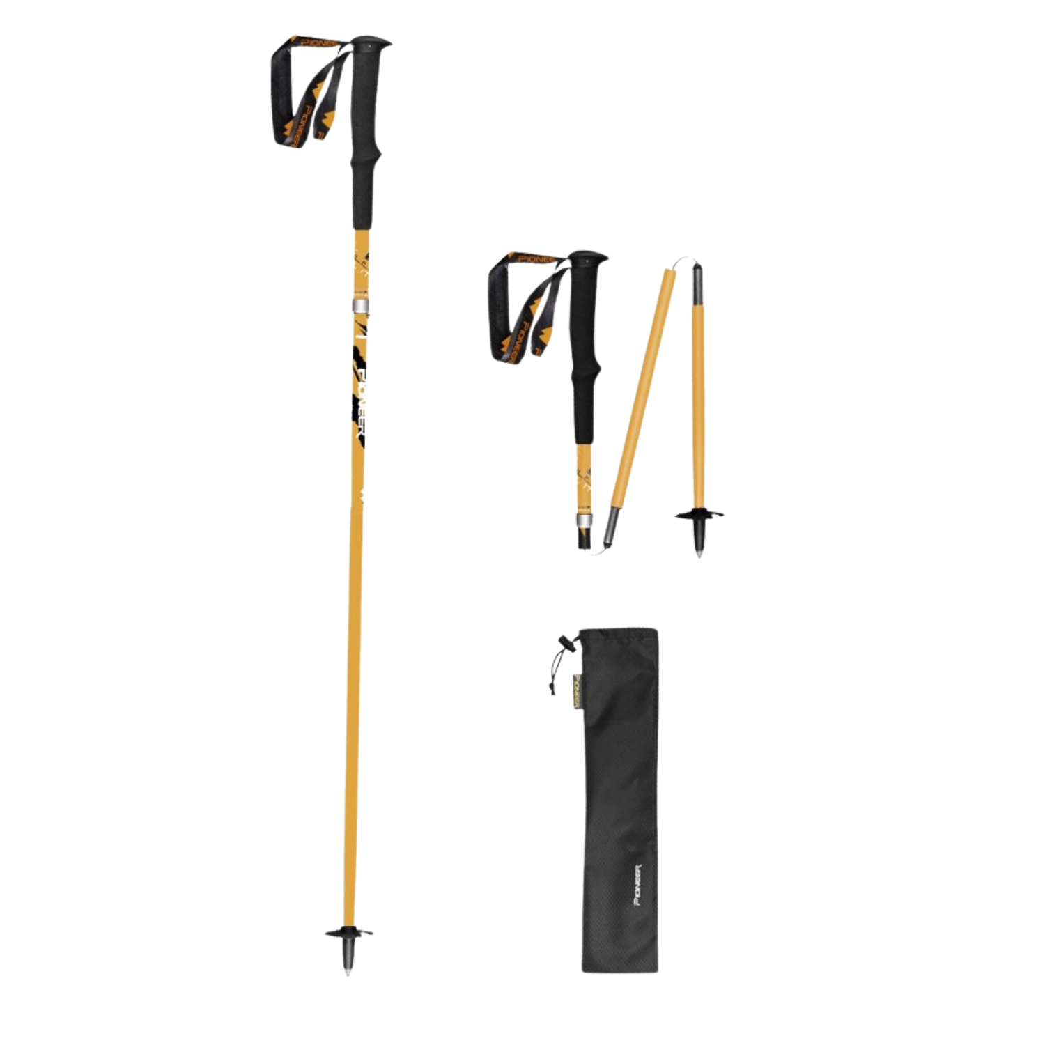 Gậy Chạy Địa Hình Pioneer Carbon C4 - Orange