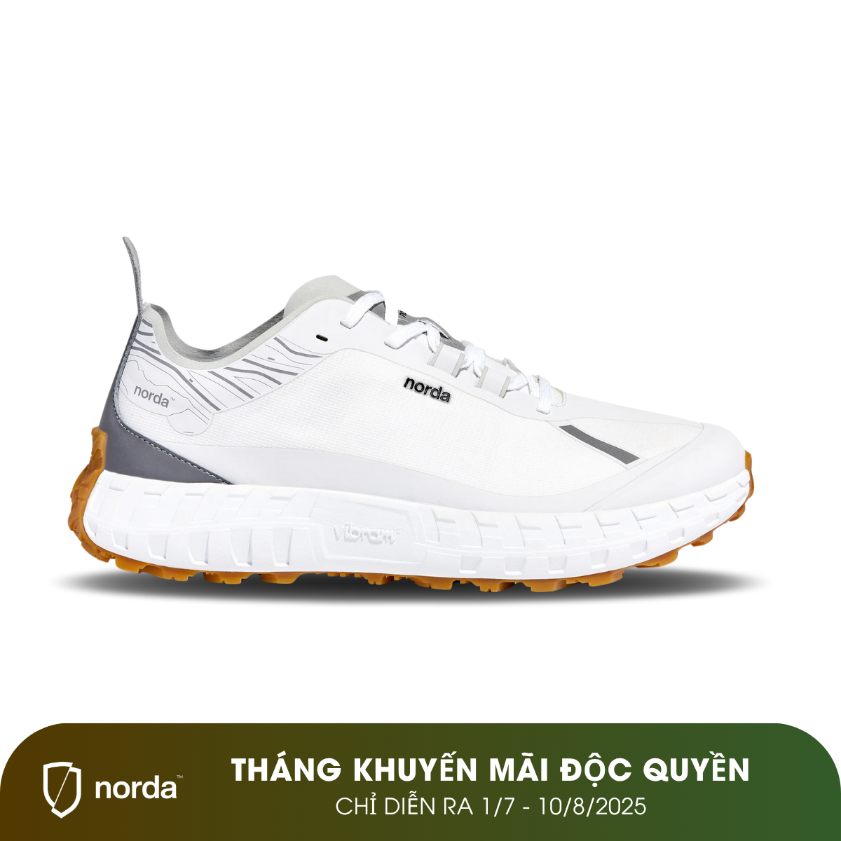Giày Chạy Địa Hình Nữ Norda 001 - White/Gum