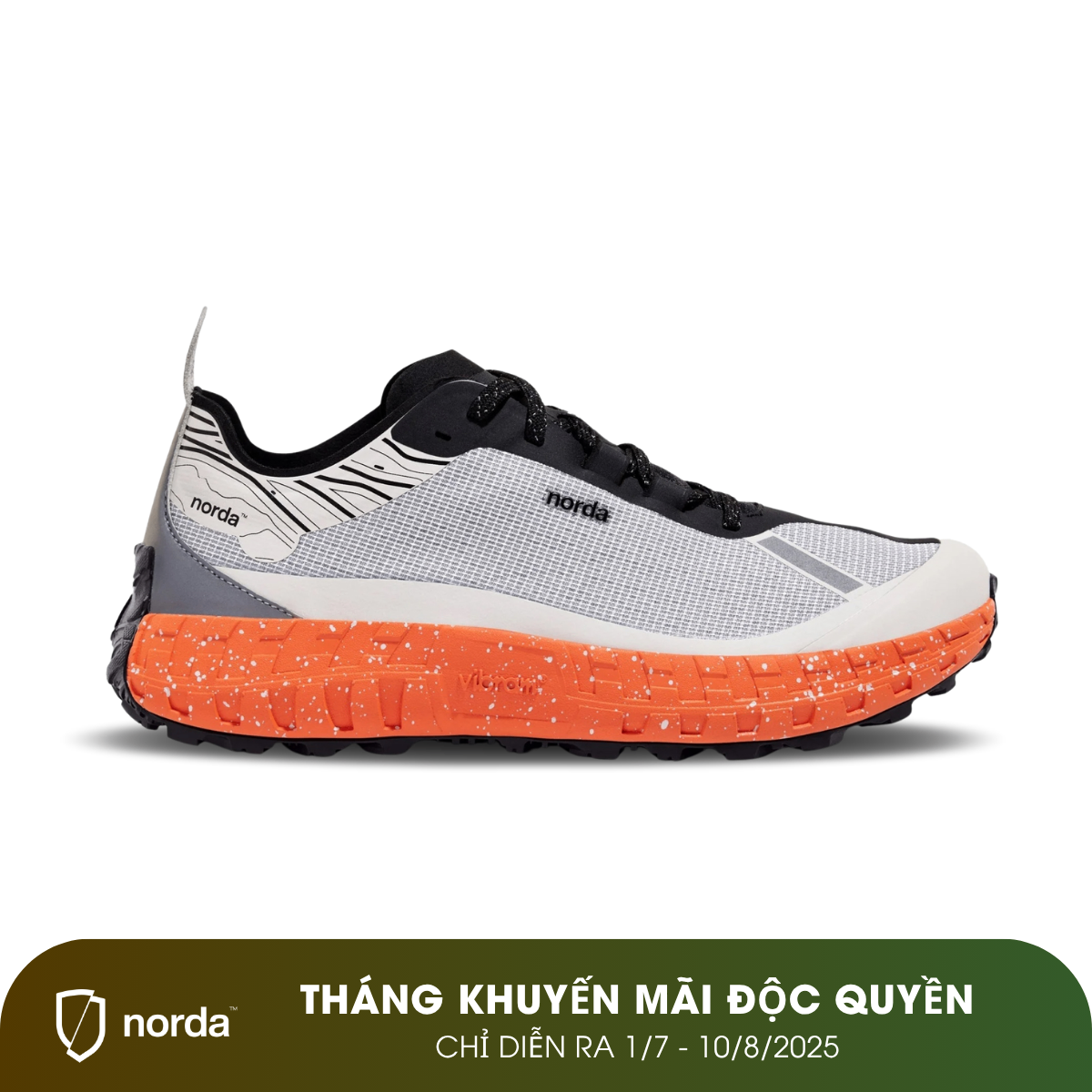 Giày Chạy Địa Hình Nam Norda 001 G+ Spike - Grey/Orange