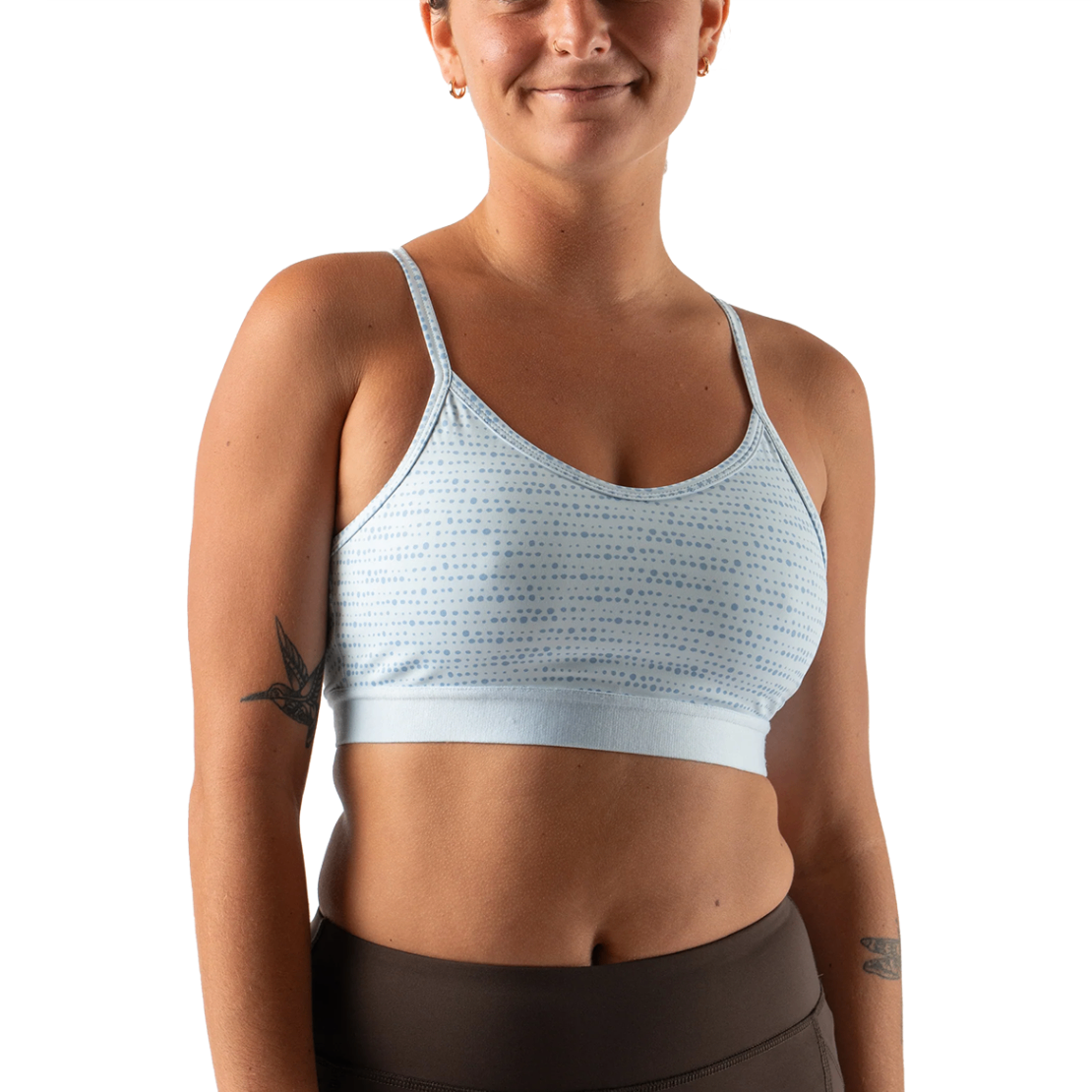 Áo Bra Chạy Bộ Nữ Rabbit Strappy Pocket Bra - Ice Water Geo Dot