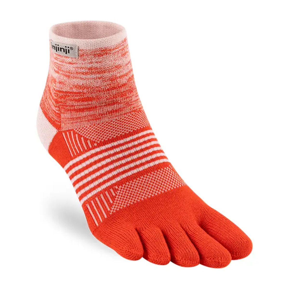 Injinji Run Midweight Mini-Crew hardloopsokken black grey Injinji Run Midweight Mini-Crew hardloopsokken black grey
