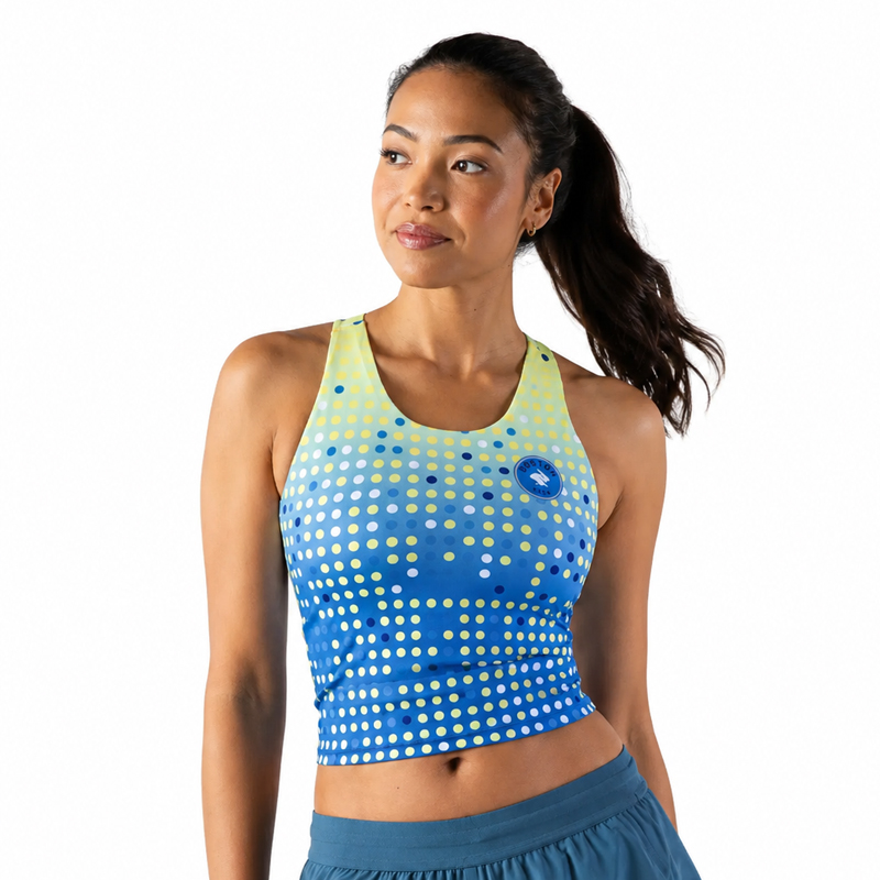 Áo Bra Chạy Bộ Nữ Rabbit Crusher Pocket Crop - Bellwether Blue