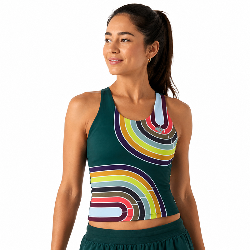 Áo Bra Chạy Bộ Nữ Rabbit Crusher Pocket Crop - Dark Sea Track
