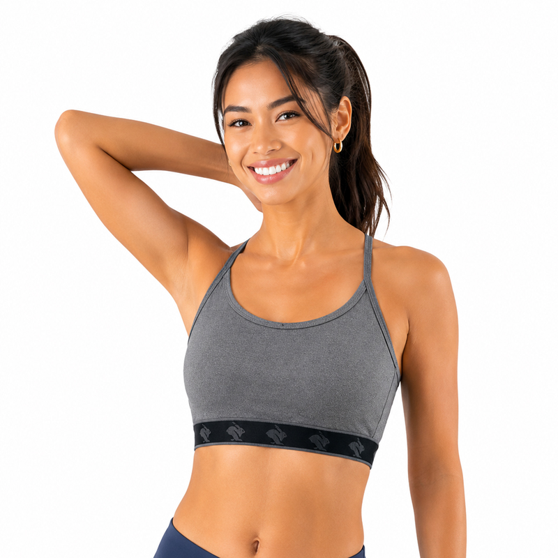Áo Bra Chạy Bộ Nữ Rabbit Strappy Pocket Bra - Charcoal