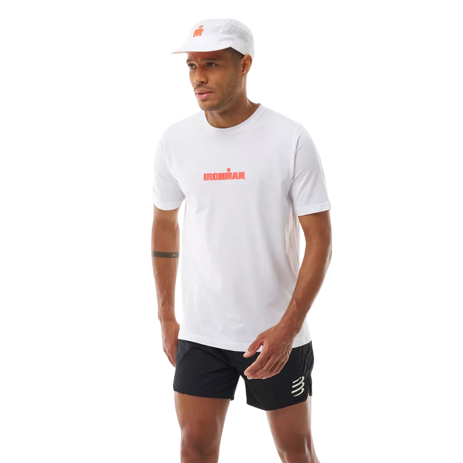 Áo Chạy Bộ Nam Compressport Training SS T-Shirt - Ironman 2026 - L1 - White/Neon Red