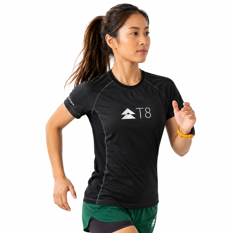 Áo Chạy Bộ Nữ T8 Iced Tee Women - Pure Black