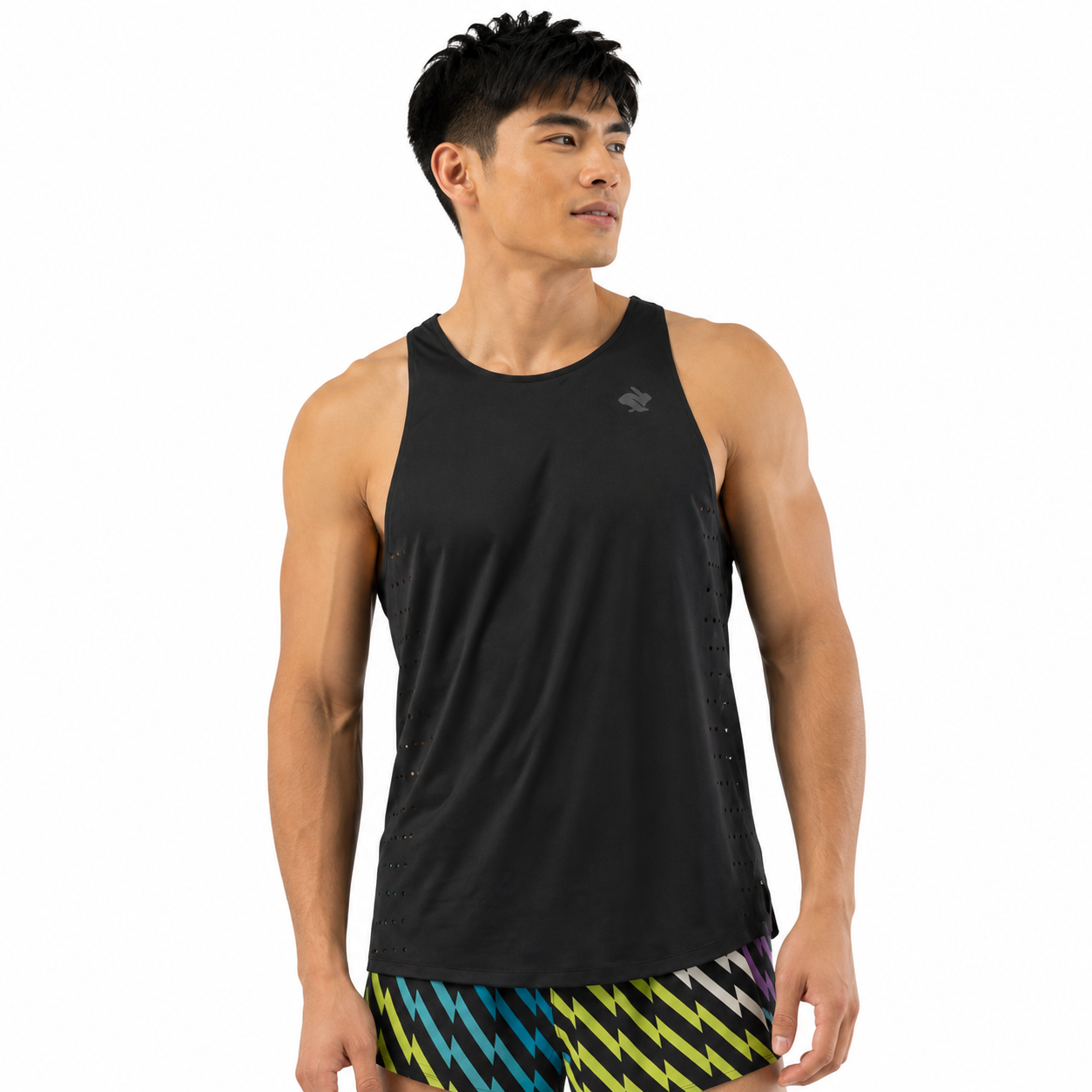 Áo Singlet Chạy Bộ Nam Rabbit Go Time - Black