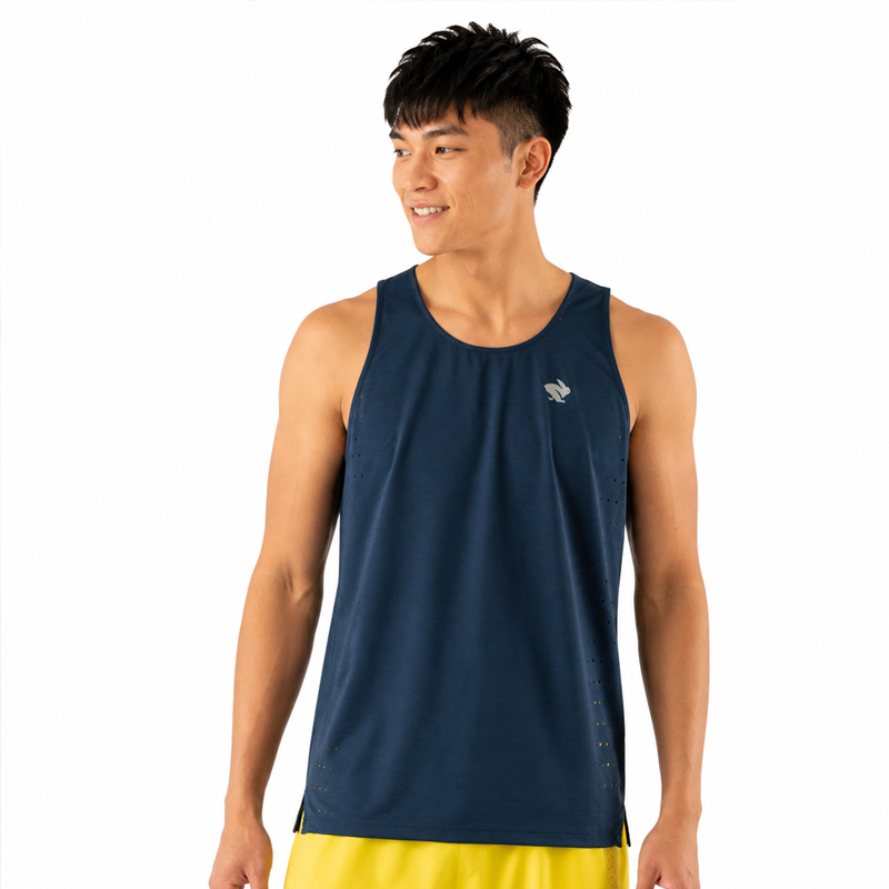 Áo Singlet Chạy Bộ Nam Rabbit Race Pace Tank - Dress Blues