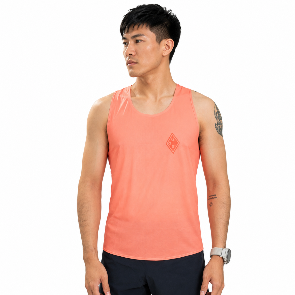 Áo Singlet Chạy Bộ Nam Uglow UGS Vest - Coral Rose