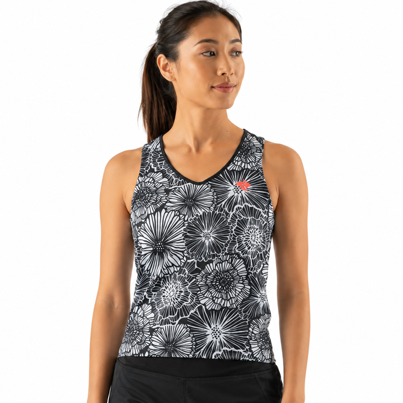 Áo Singlet Chạy Bộ Nữ Rabbit Ez Vee Tank - Black Floral