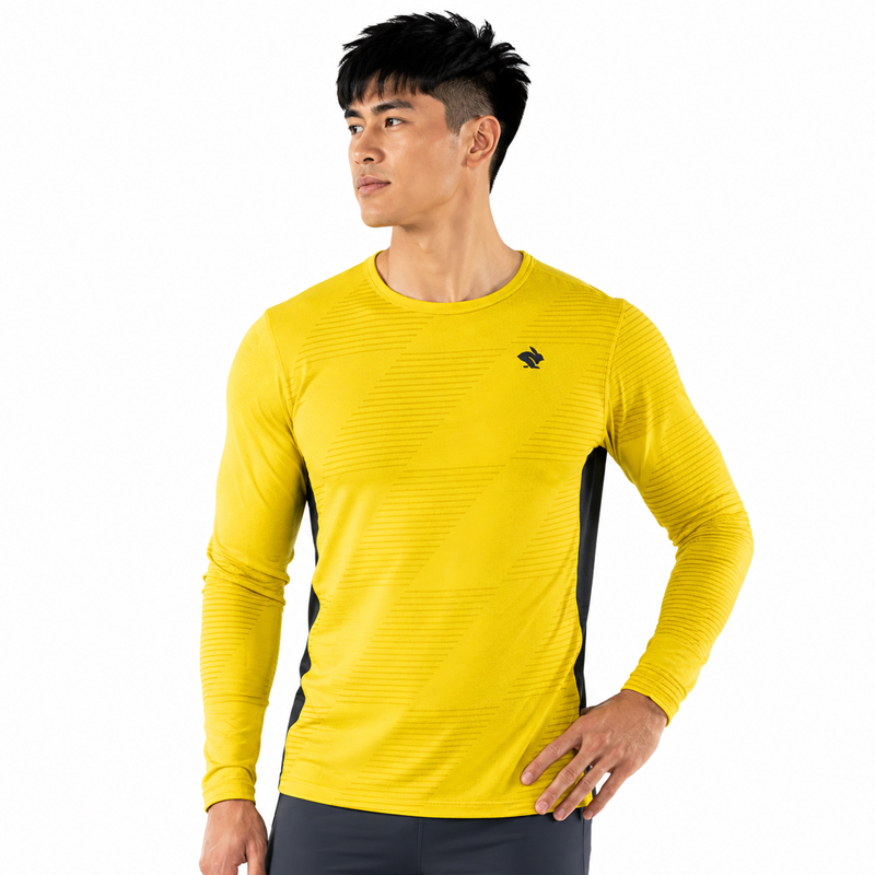 Áo T Shirt Chạy Bộ Nam Rabbit Low Light Layer 1 - Blazing Yellow