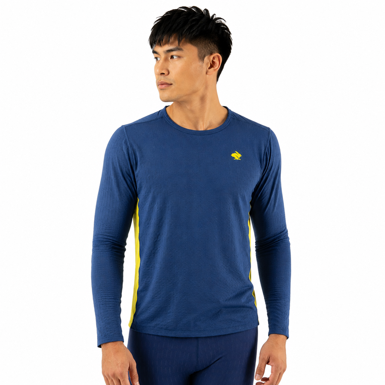 Áo T Shirt Chạy Bộ Nam Rabbit Low Light Layer 1 - Blue Depths