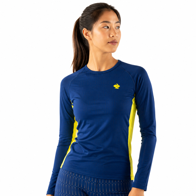 Áo T Shirt Chạy Bộ Nữ Rabbit Low Light Layer 1 - Blue Depths