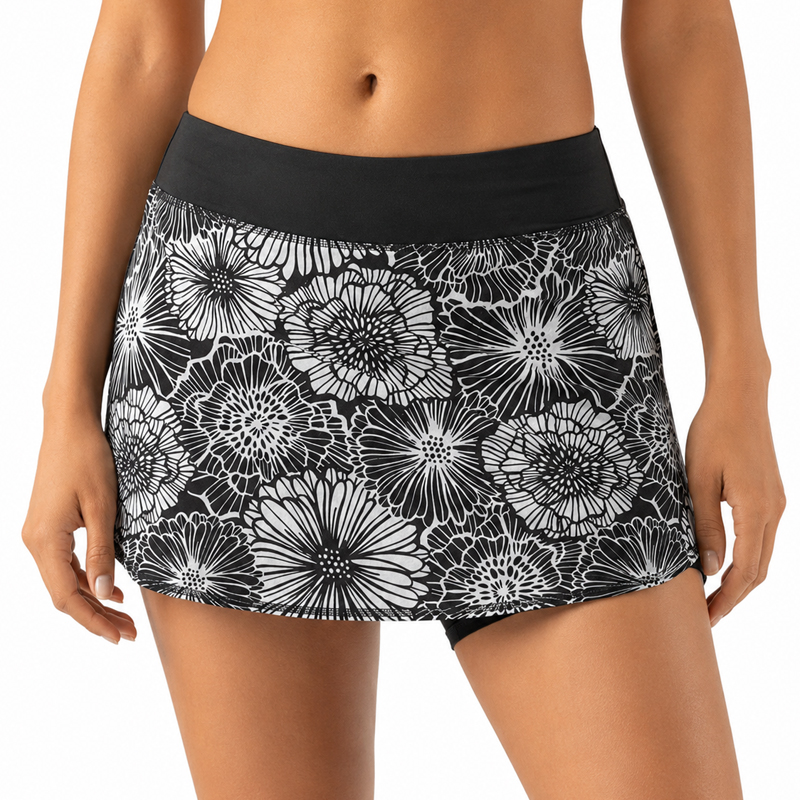 Quần Váy Chạy Bộ Nữ Rabbit Empower Skirt - Black Floral
