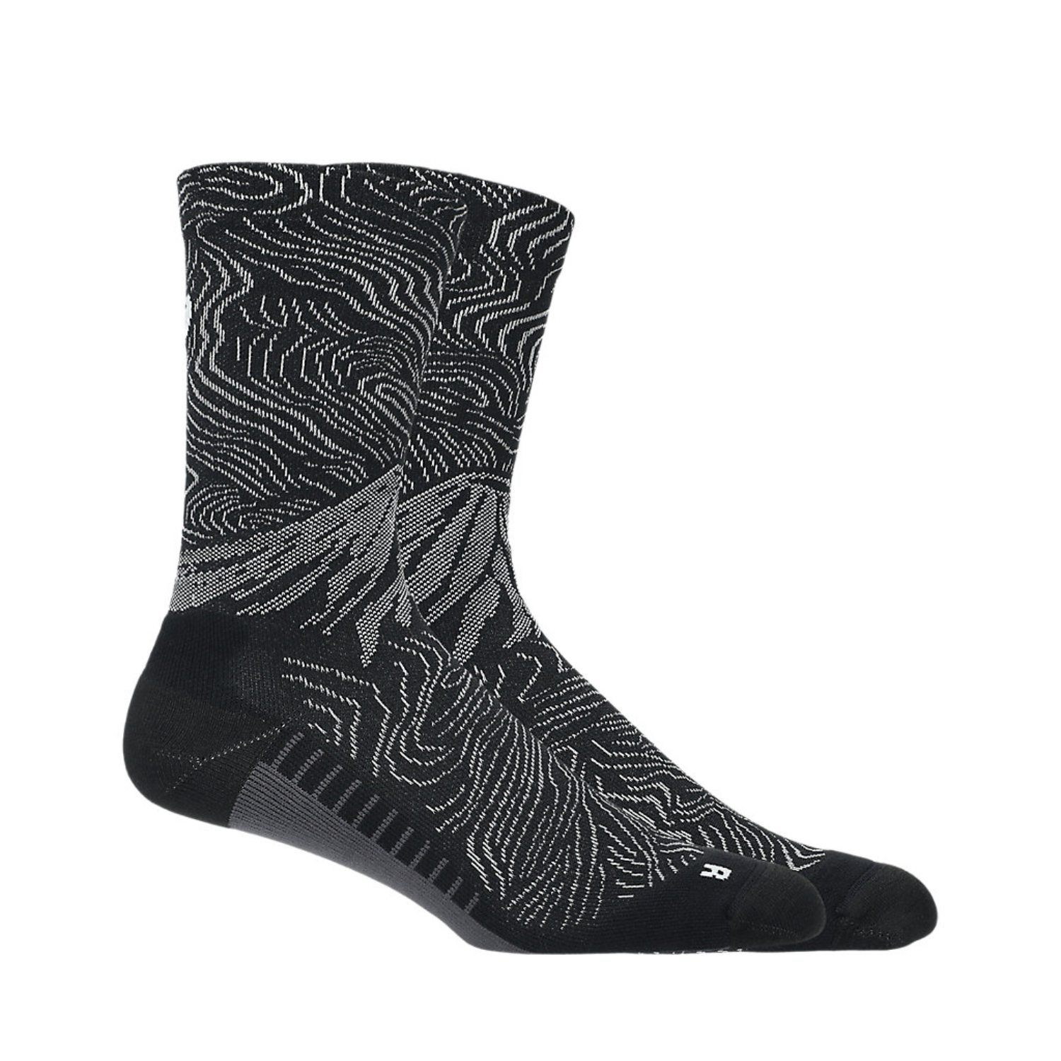 Tất Thể Thao Asics Fujitrail Graphic Crew Shock - Black/Cloud Grey