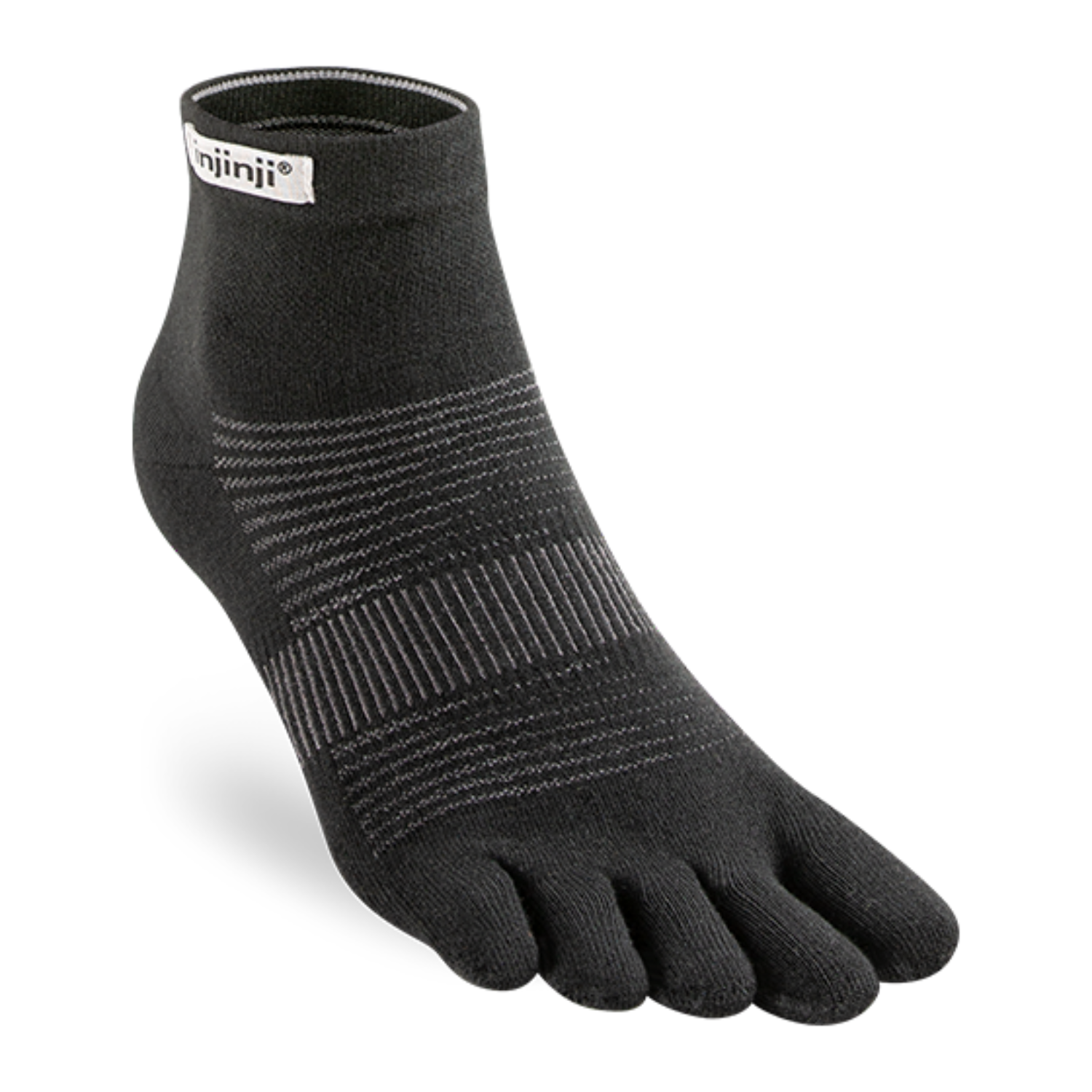 Tất Xỏ Ngón Injinji Run Lightweight Mini Crew - Black